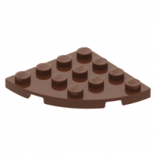 LEGO lapos elem lekerekített sarokkal 4x4, vörösesbarna (30565)